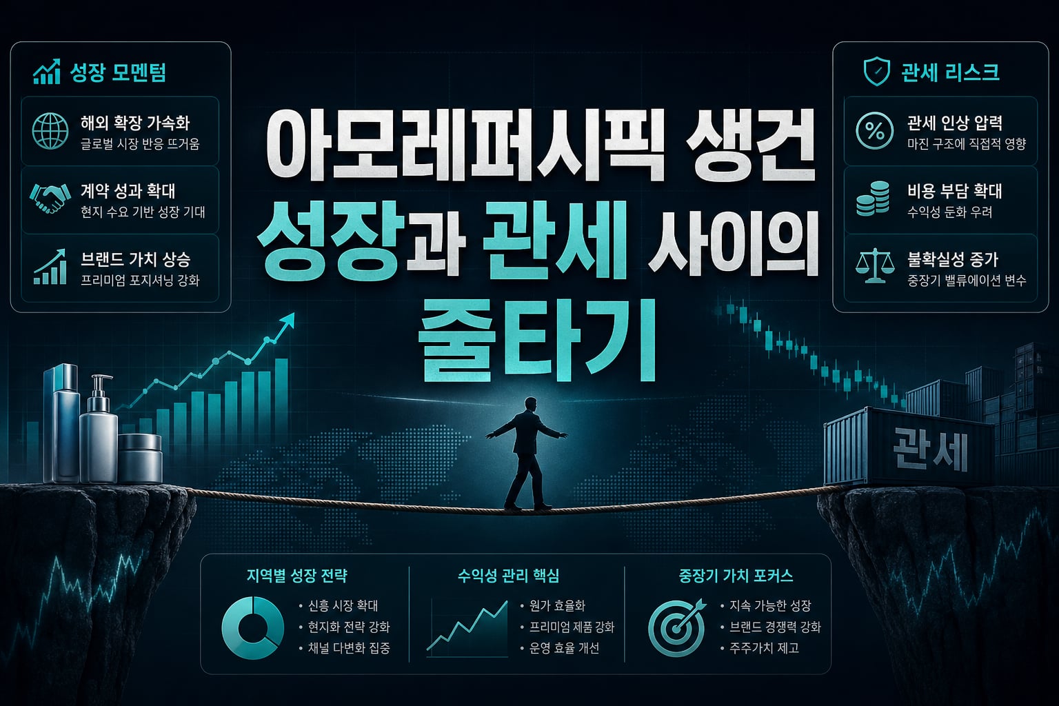 아모레퍼시픽·LG생건, 성장과 관세 사이의 줄타기