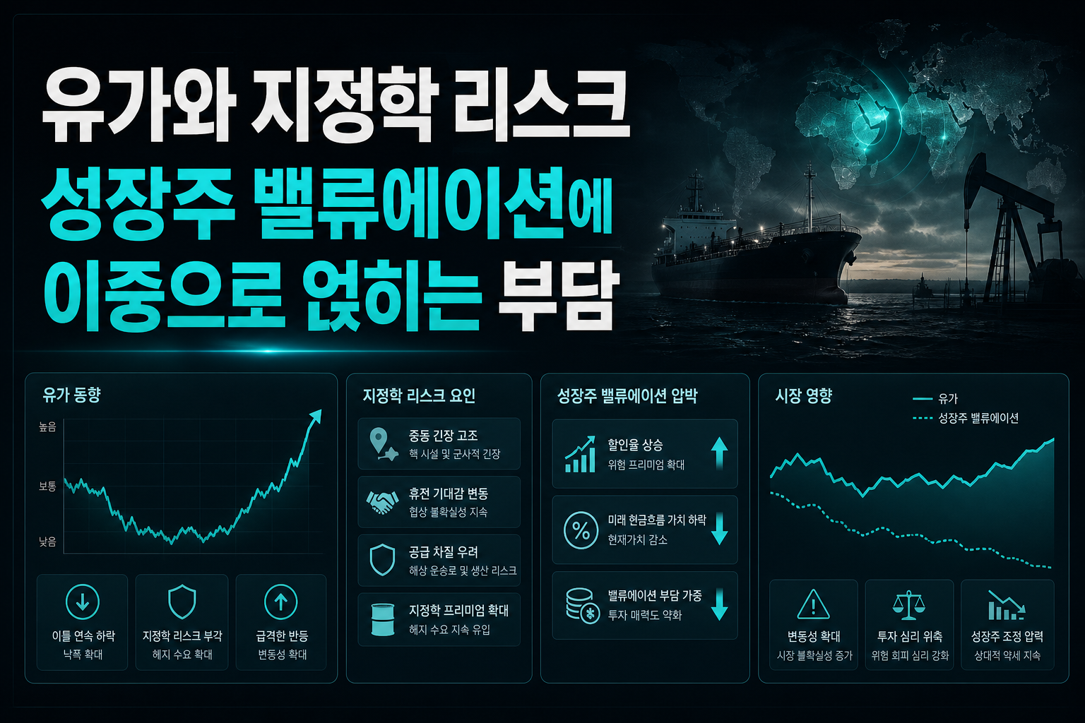 유가와 지정학 리스크, 성장주 밸류에이션에 이중으로 얹히는 부담