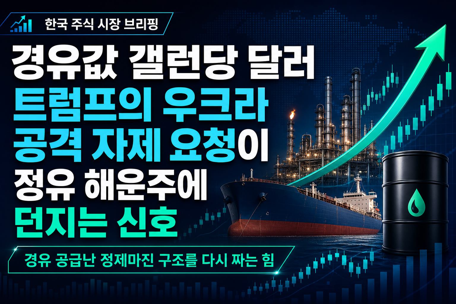 경유값 갤런당 6달러, 트럼프의 우크라 공격 자제 요청이 정유·해운주에 던지는 신호