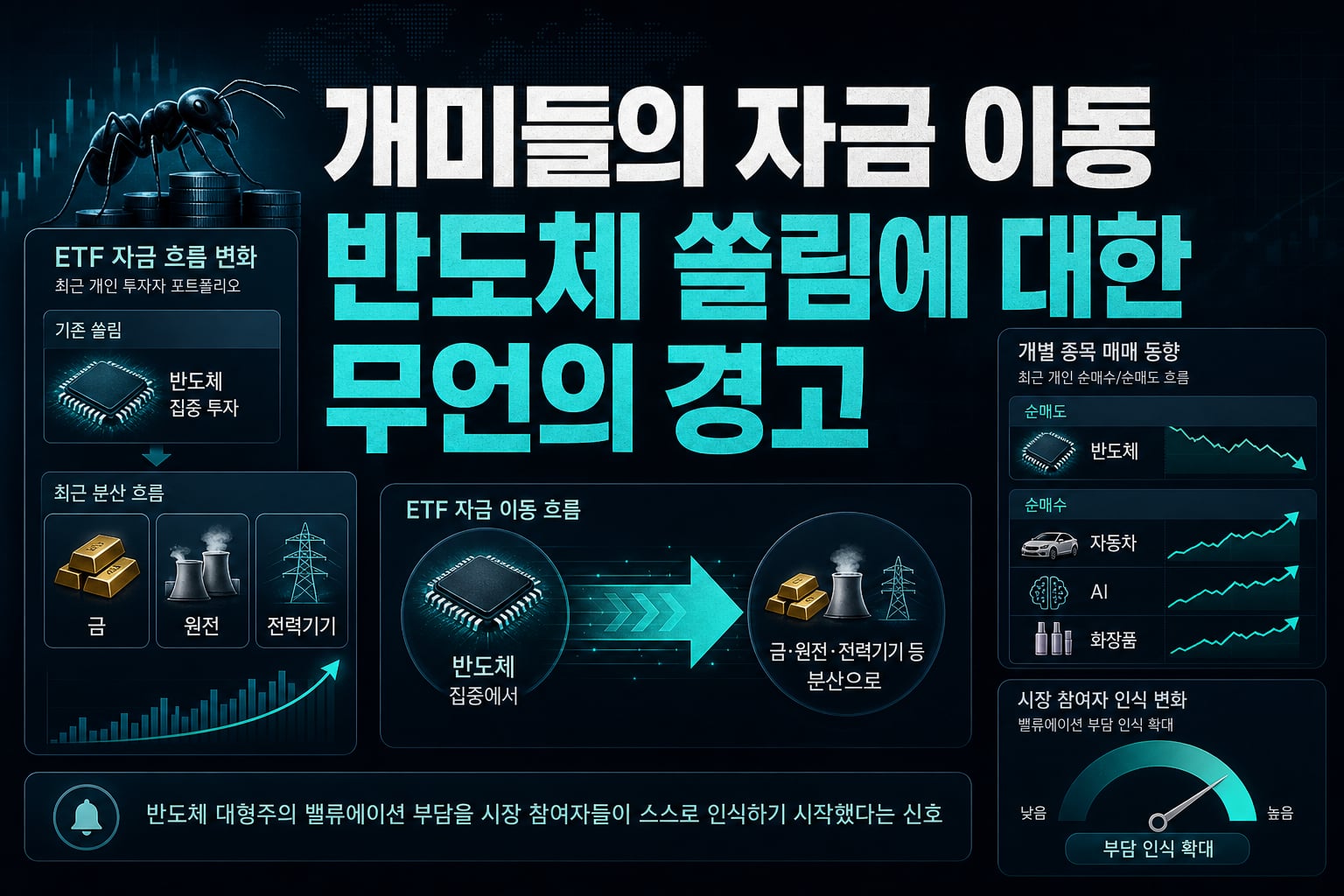 개미들의 ETF 자금 이동, 반도체 쏠림에 대한 무언의 경고