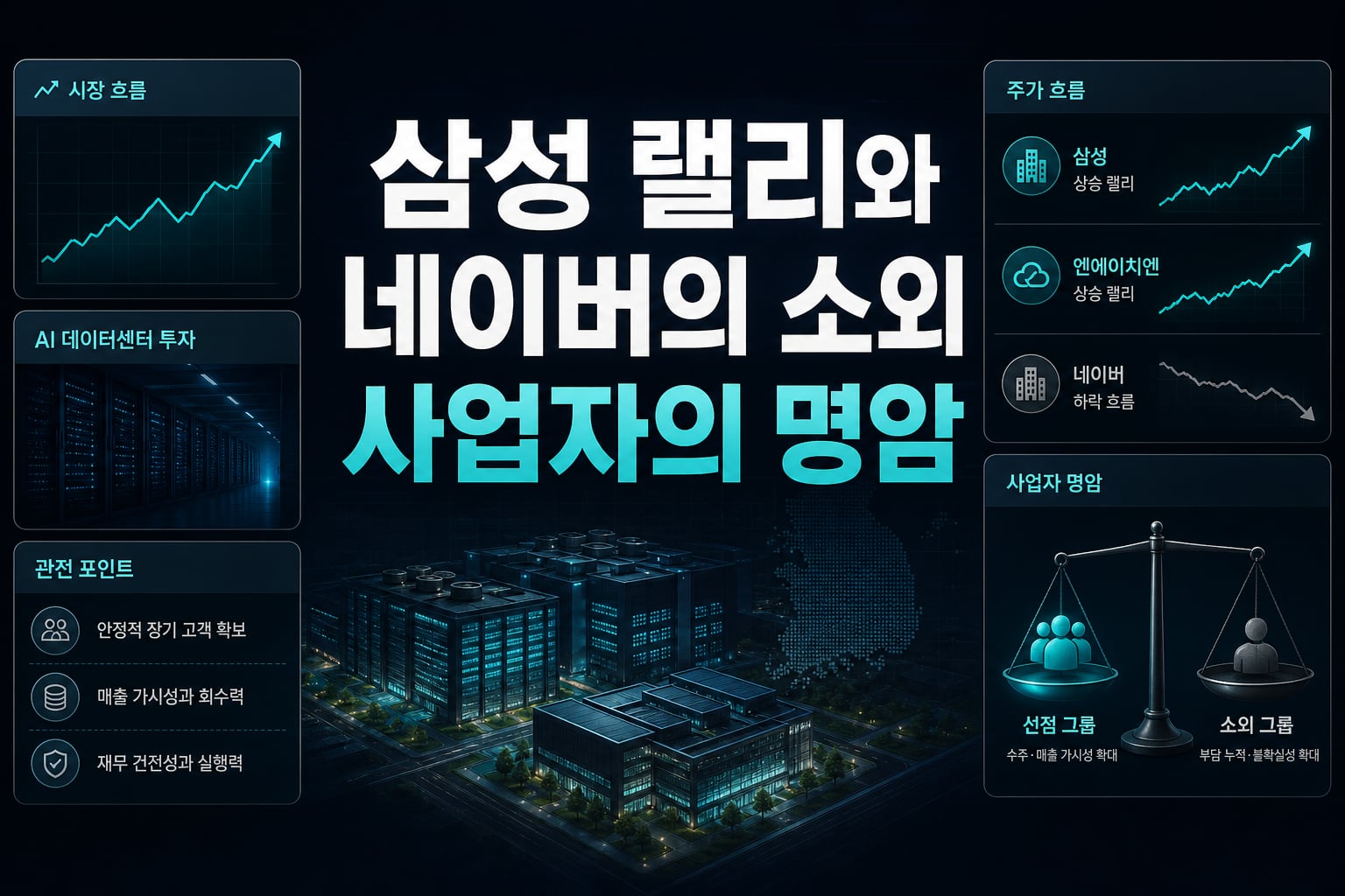 삼성SDS·NHN 38% 랠리와 네이버의 소외, AI DC 사업자의 명암