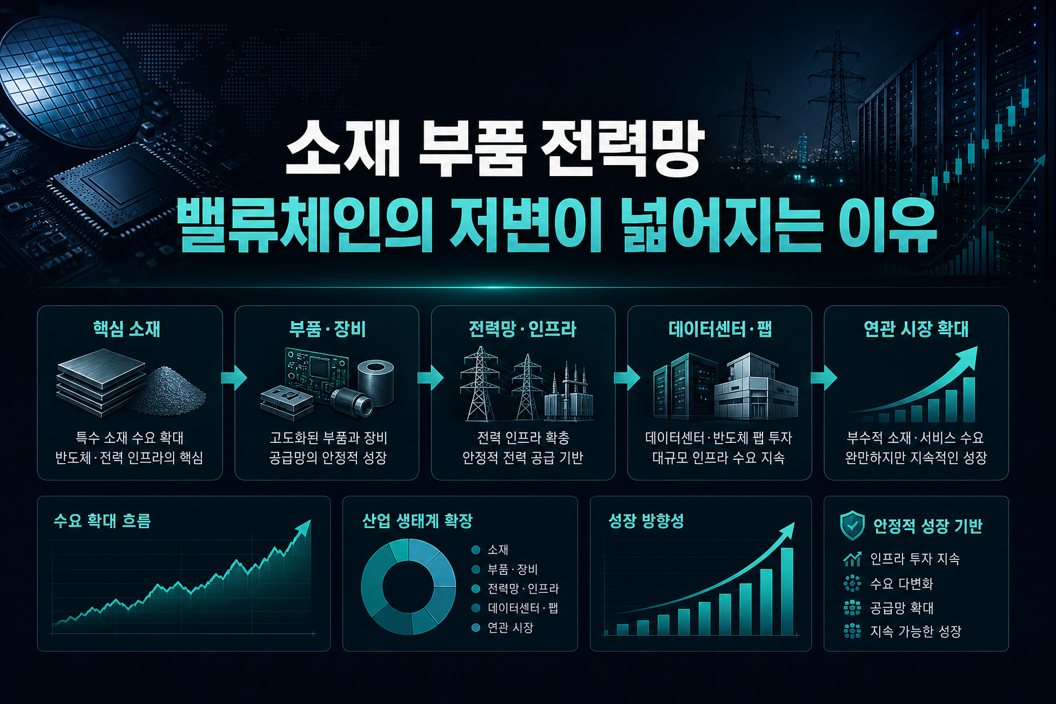 소재·부품·전력망, AI 밸류체인의 저변이 넓어지는 이유