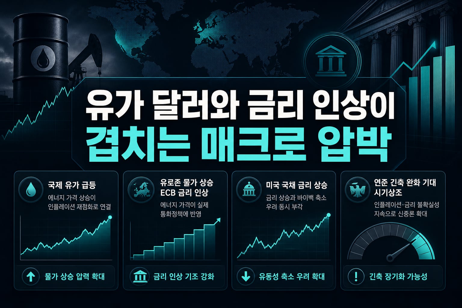 유가 100달러와 ECB 금리 인상이 겹치는 매크로 압박