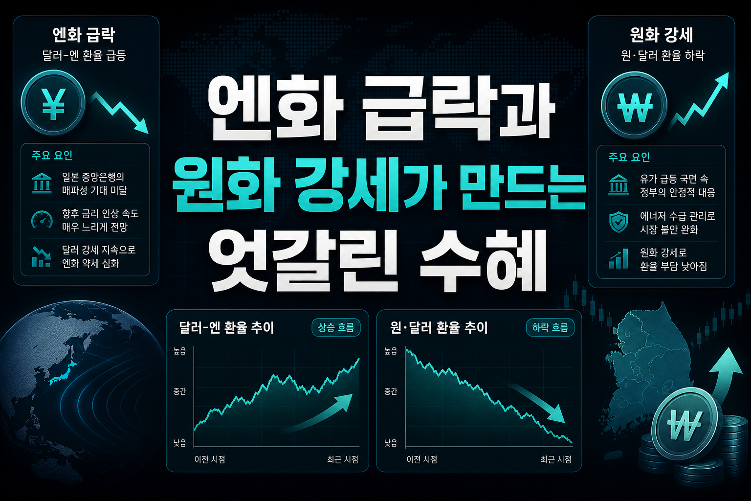 엔화 급락과 원화 강세가 만드는 엇갈린 수혜