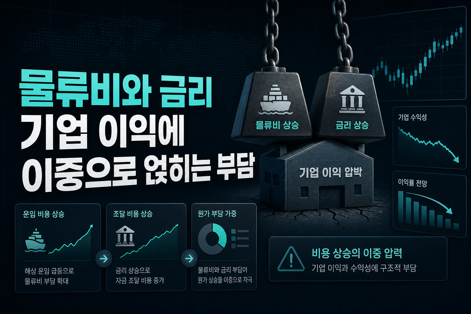 물류비와 금리, 기업 이익에 이중으로 얹히는 부담