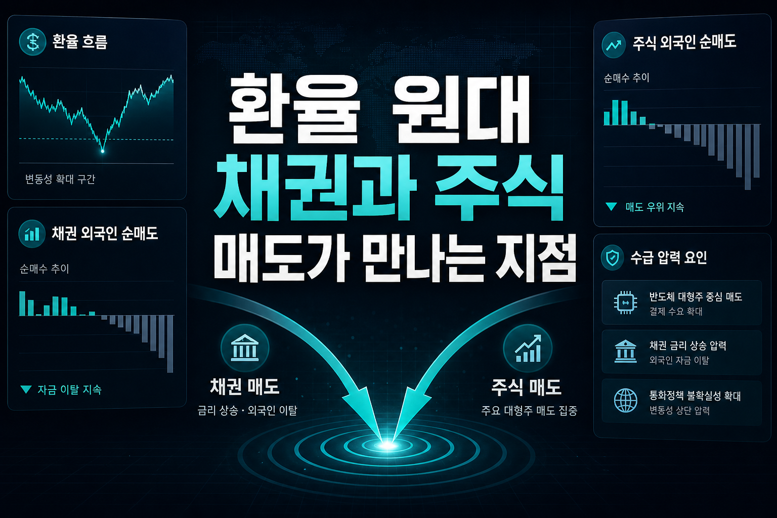 환율 1,380원대, 채권과 주식 매도가 만나는 지점