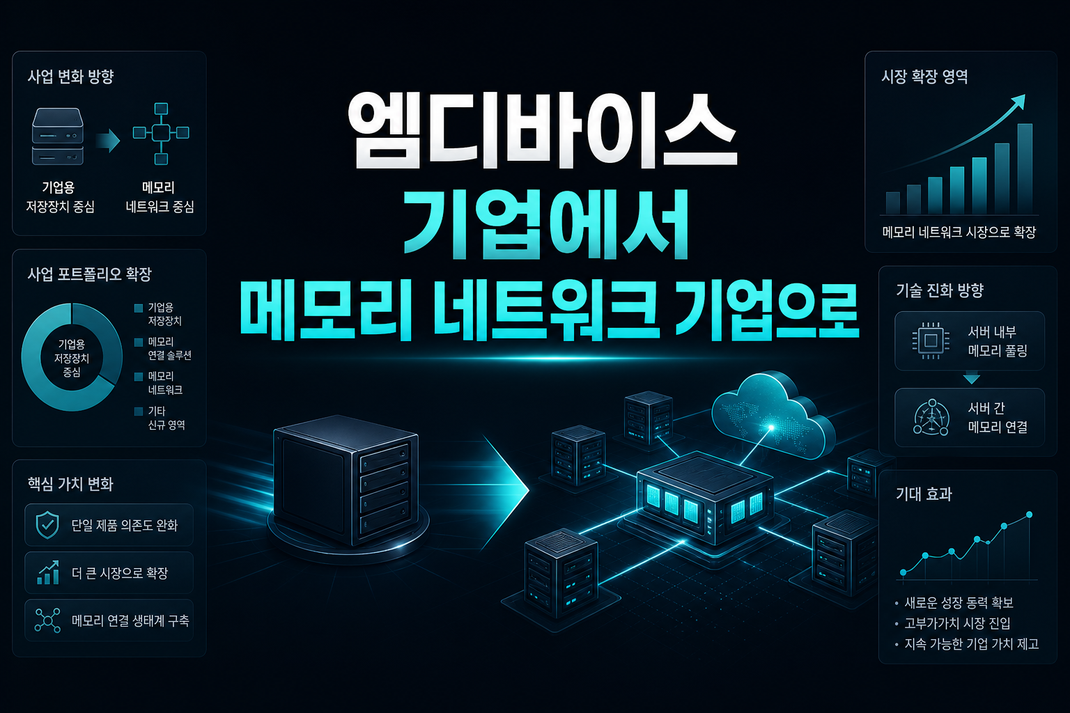 엠디바이스, SSD 기업에서 메모리 네트워크 기업으로