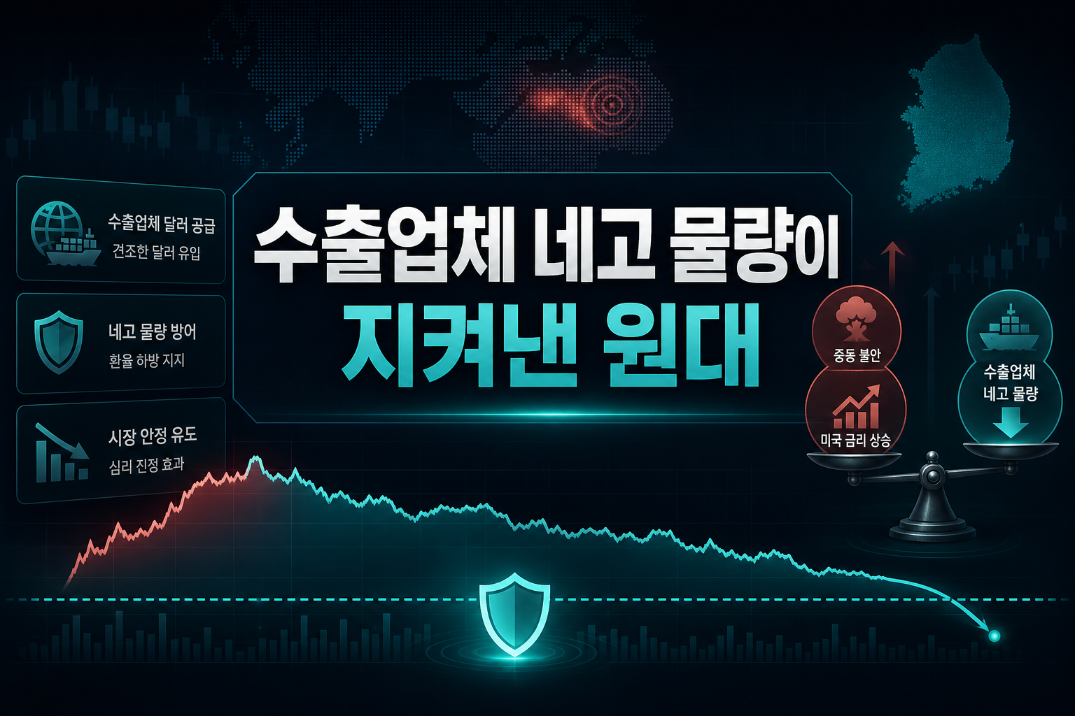 수출업체 네고 물량이 지켜낸 1360원대