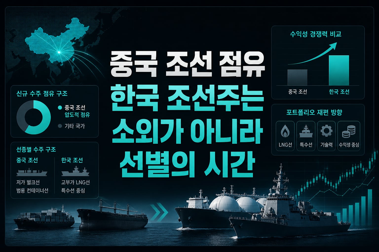 중국 조선 82% 점유, 한국 조선주는 소외가 아니라 선별의 시간