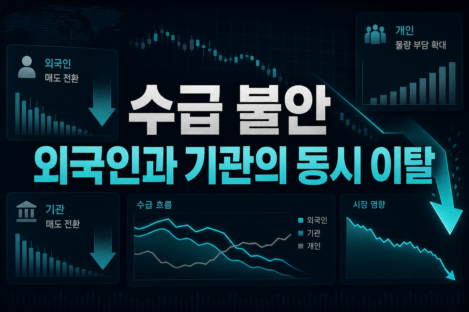수급 불안, 외국인과 기관의 동시 이탈