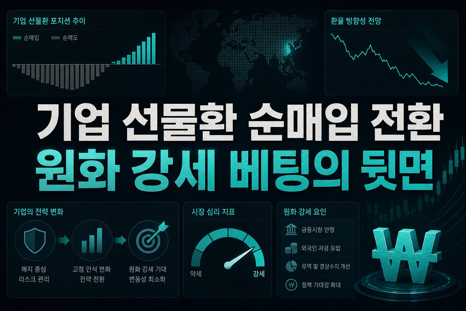 기업 선물환 순매입 전환, 원화 강세 베팅의 뒷면