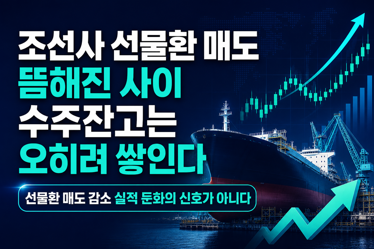 조선사 선물환 매도 뜸해진 사이, 수주잔고는 오히려 쌓인다
