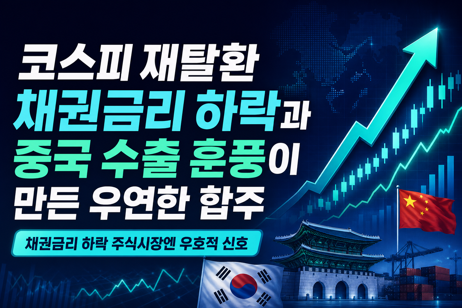 코스피 7000 재탈환, 채권금리 하락과 중국 수출 훈풍이 만든 우연한 합주