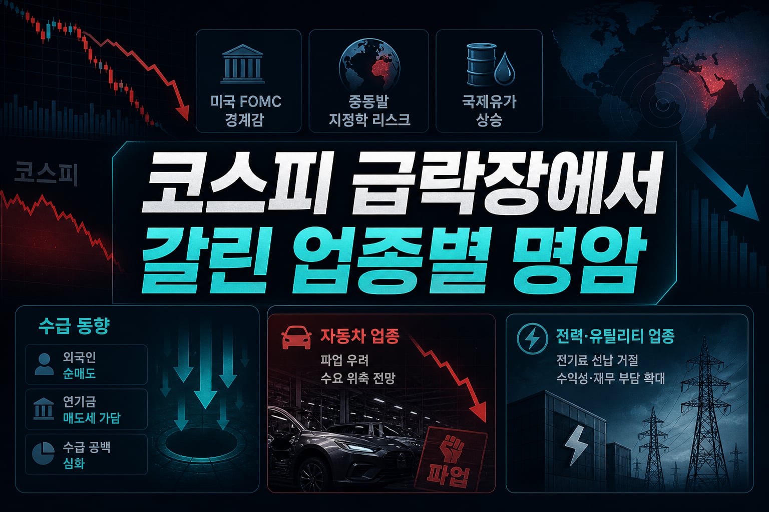 코스피 급락장에서 갈린 업종별 명암