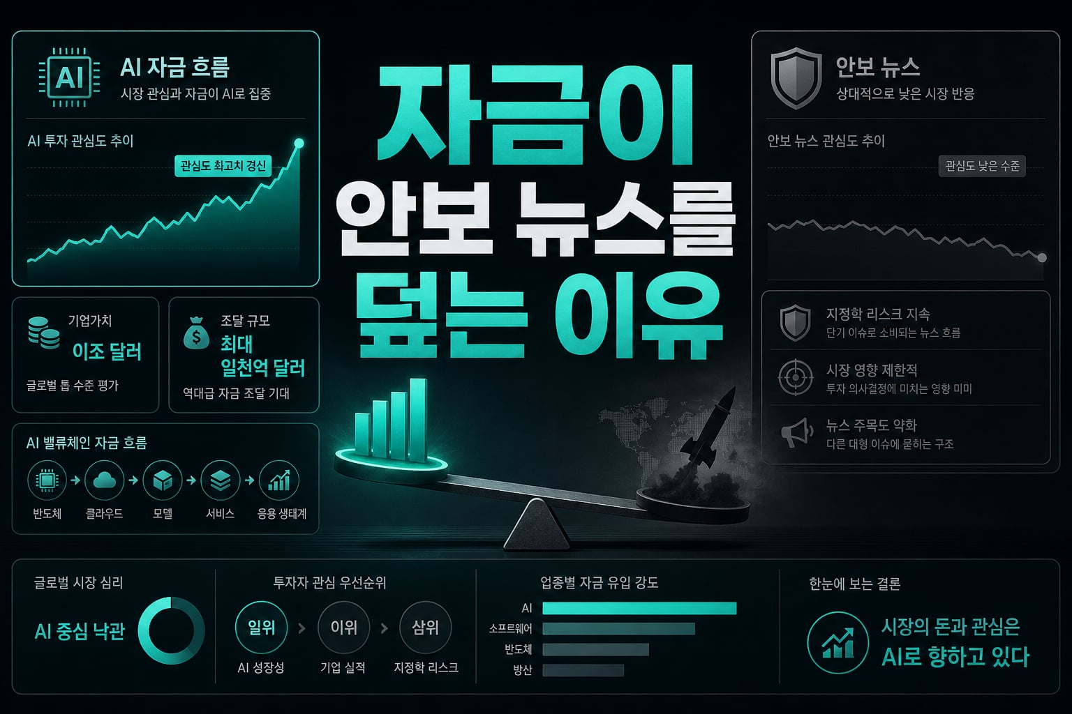 AI 자금이 안보 뉴스를 덮는 이유
