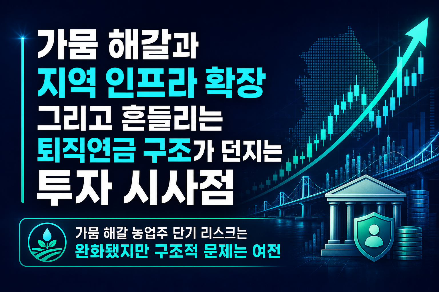 가뭄 해갈과 지역 인프라 확장, 그리고 흔들리는 퇴직연금 구조가 던지는 투자 시사점
