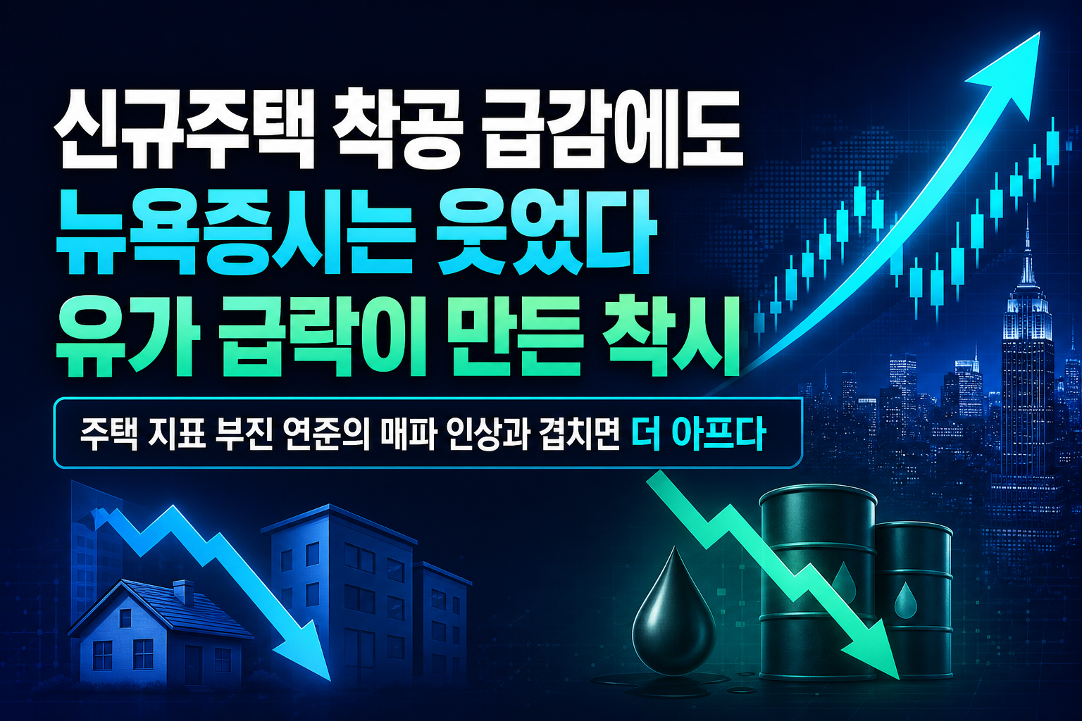 신규주택 착공 급감에도 뉴욕증시는 웃었다, 유가 급락이 만든 착시