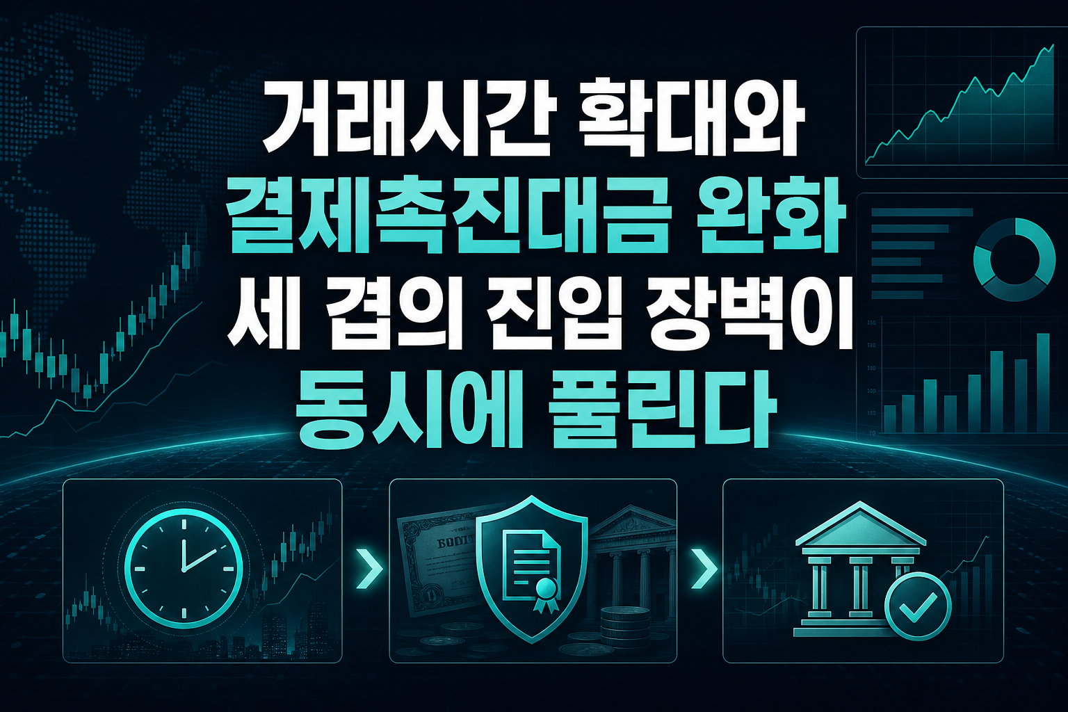 거래시간 확대와 결제촉진대금 완화, 세 겹의 진입 장벽이 동시에 풀린다