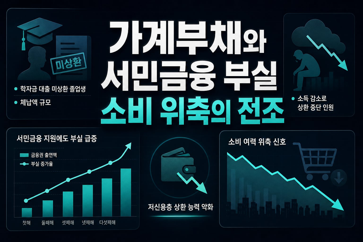 가계부채와 서민금융 부실, 소비 위축의 전조