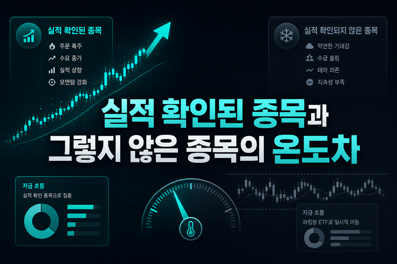 실적 확인된 종목과 그렇지 않은 종목의 온도차