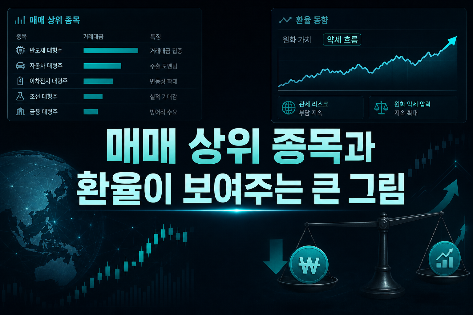 매매 상위 종목과 환율이 보여주는 큰 그림