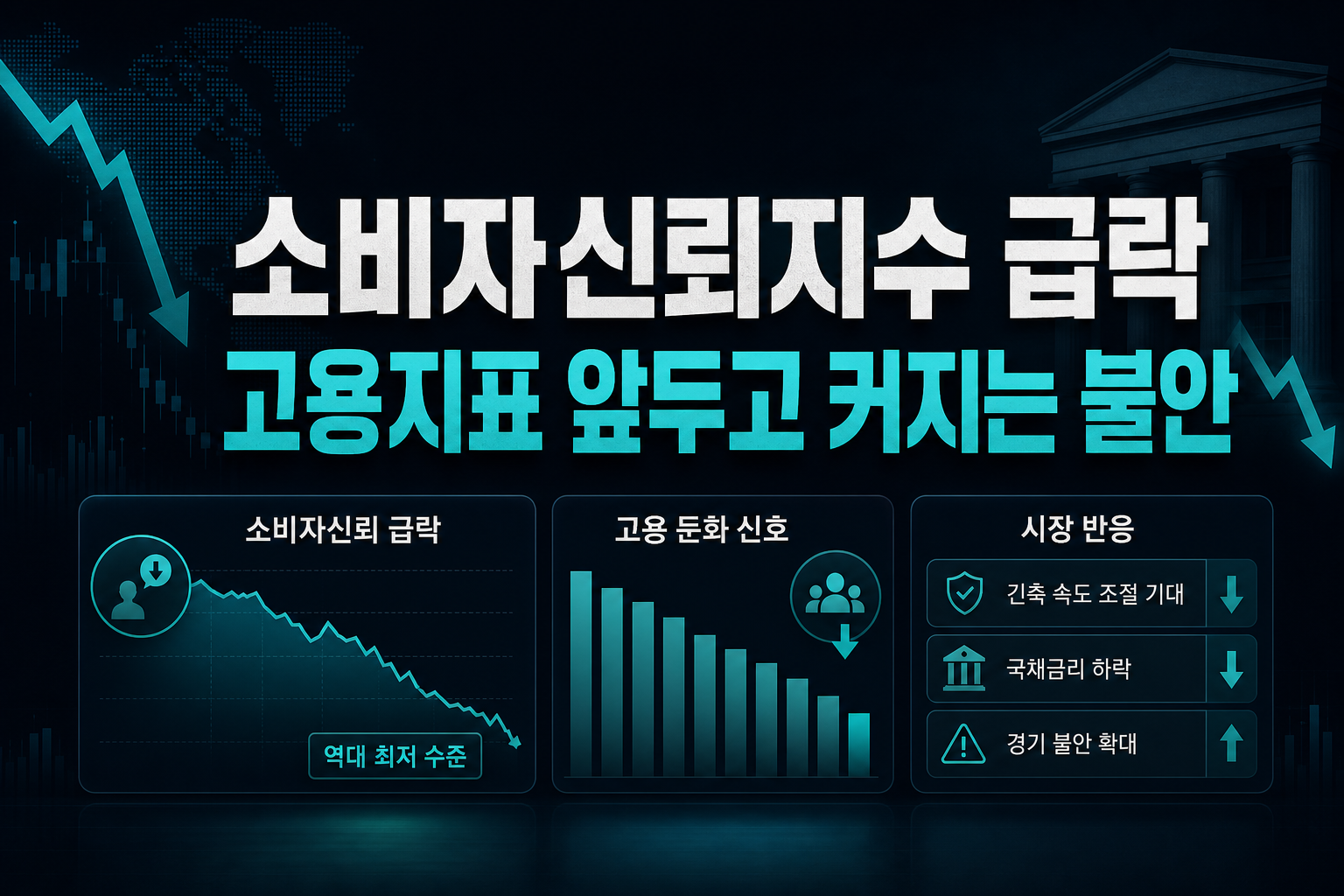 소비자신뢰지수 급락, 고용지표 앞두고 커지는 불안