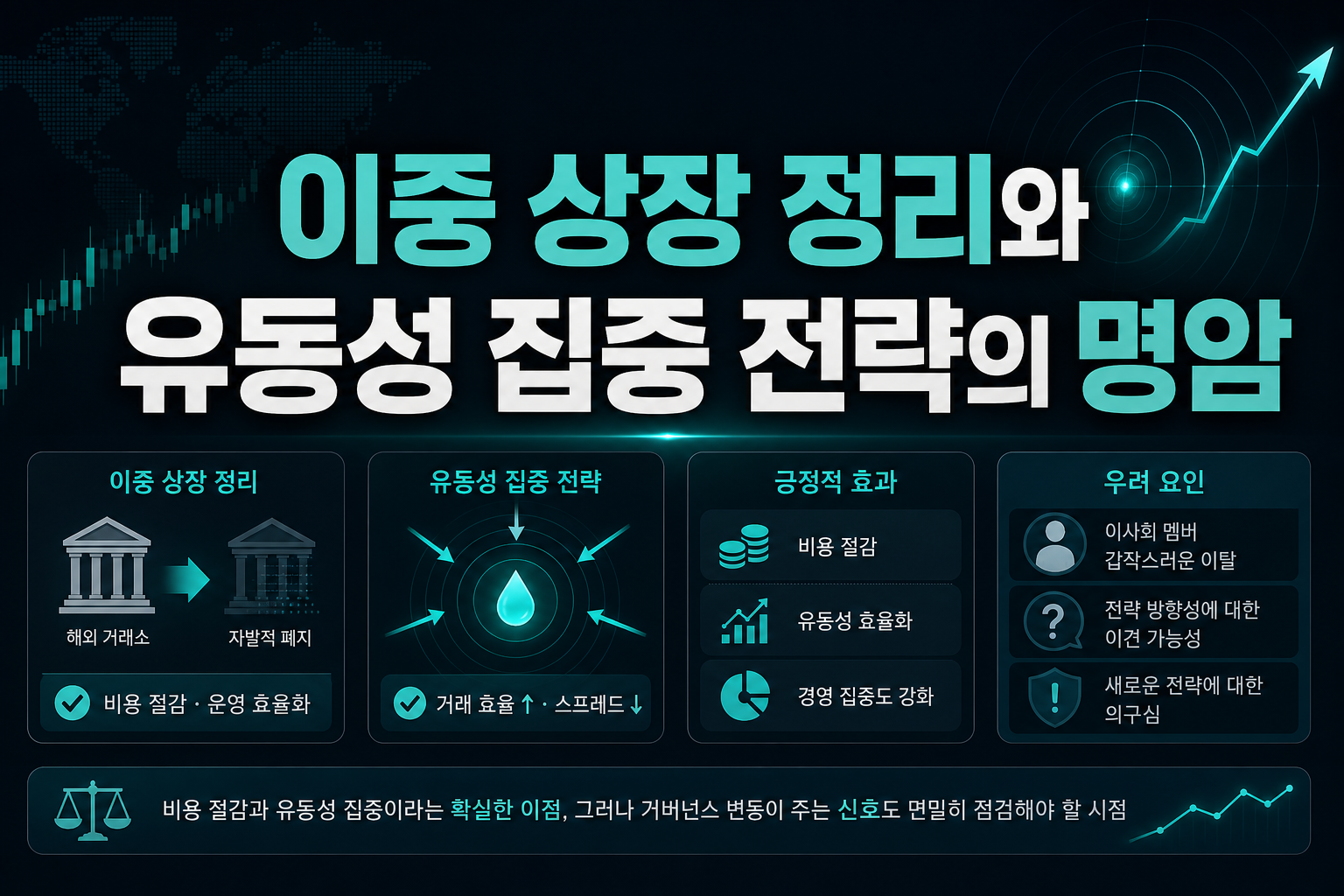 이중 상장 정리와 유동성 집중 전략의 명암