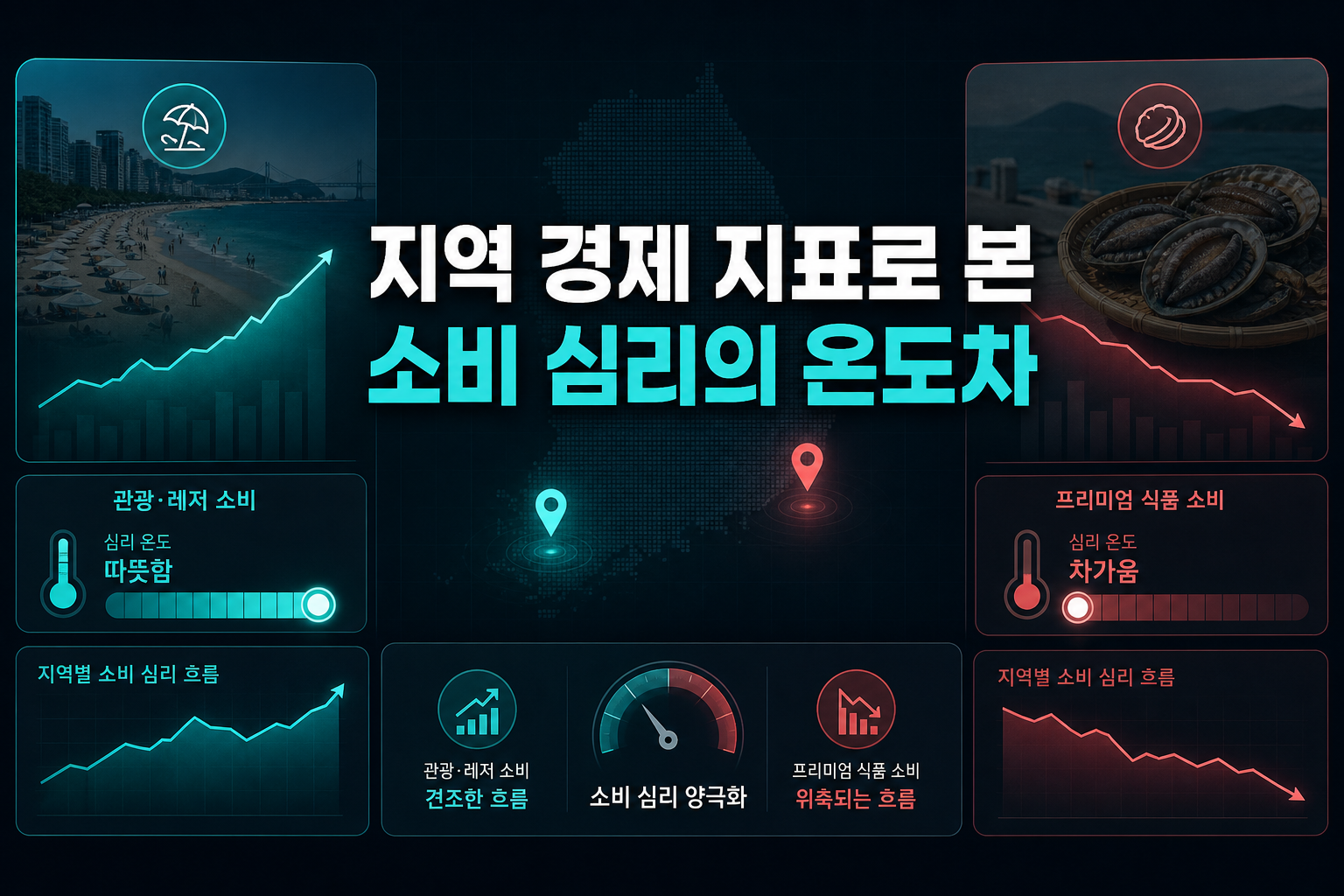지역 경제 지표로 본 소비 심리의 온도차