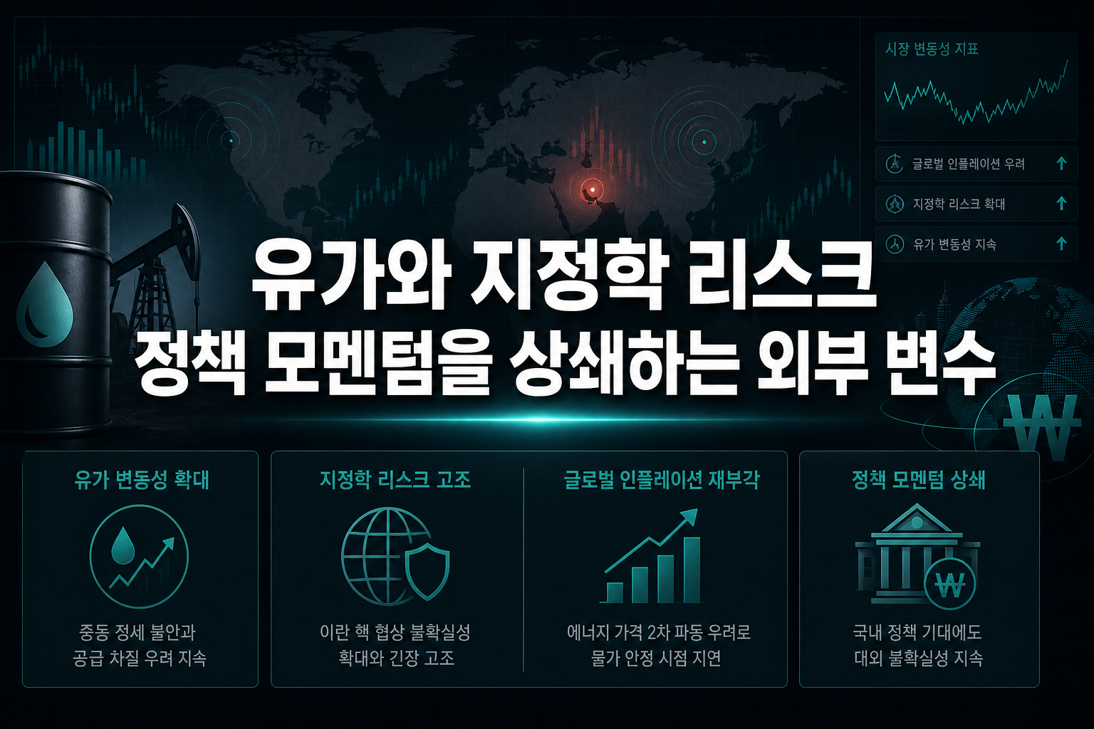 유가와 지정학 리스크, 정책 모멘텀을 상쇄하는 외부 변수