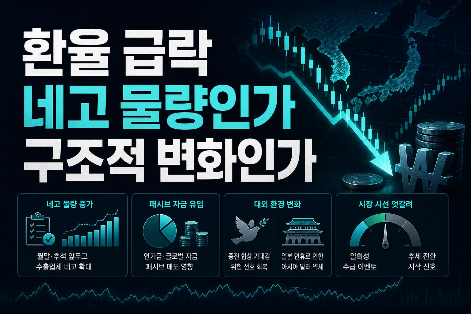환율 급락, 네고 물량인가 구조적 변화인가