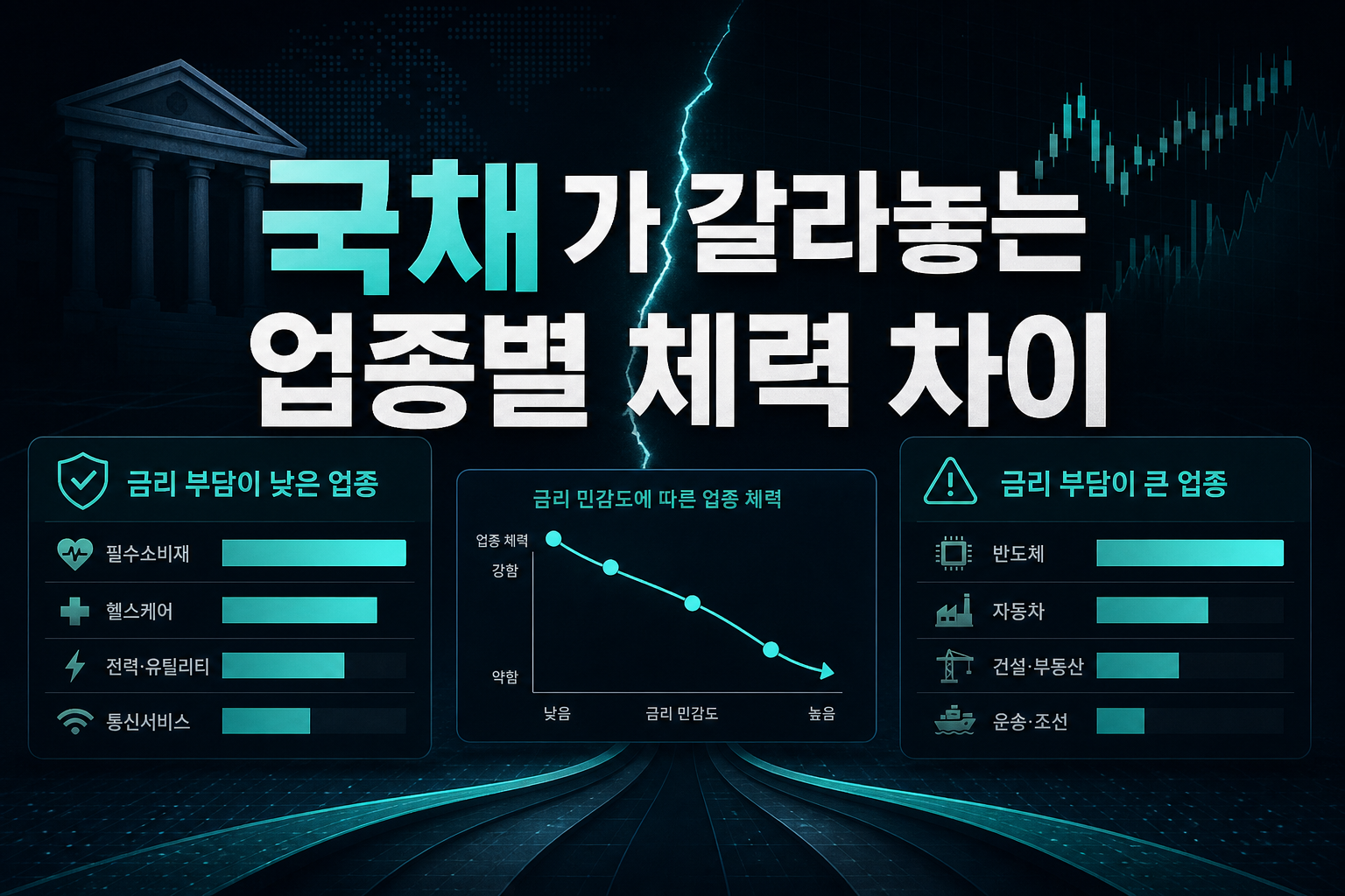 국채 5%가 갈라놓는 업종별 체력 차이