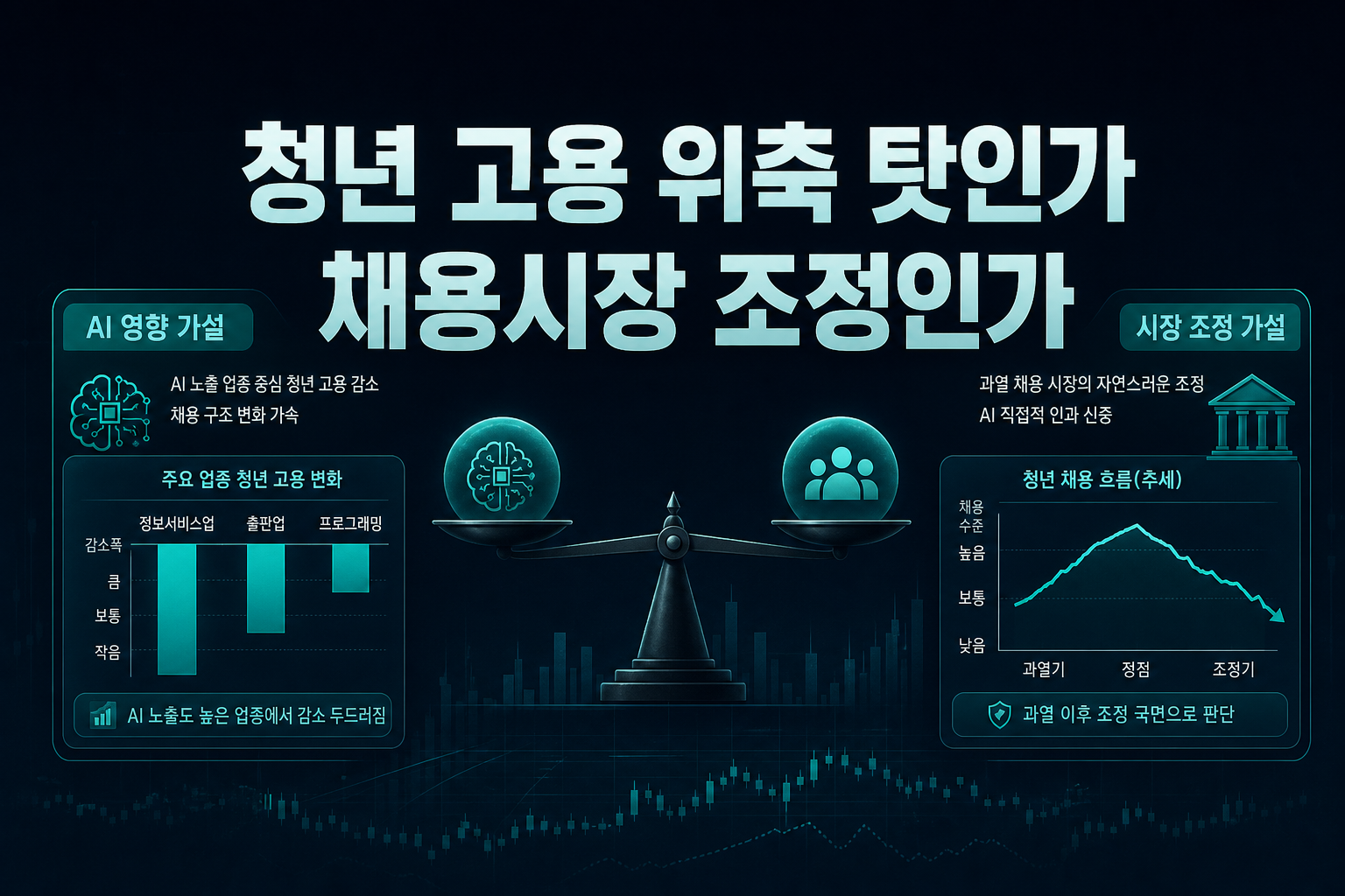 청년 고용 위축, AI 탓인가 채용시장 조정인가