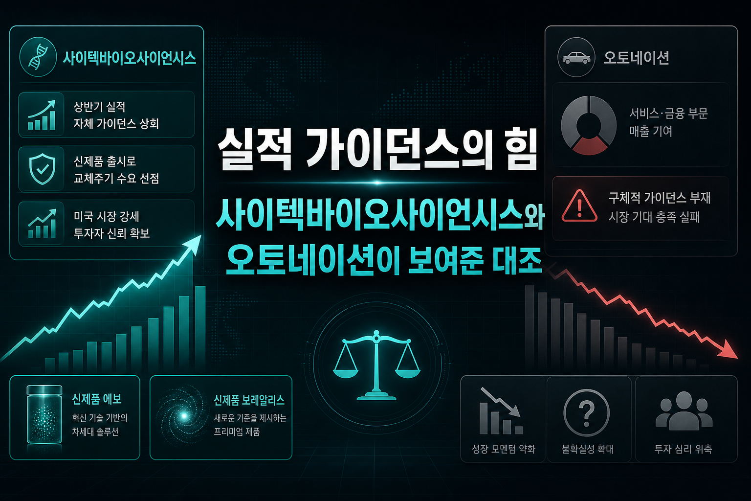 실적 가이던스의 힘, 사이텍바이오사이언시스와 오토네이션이 보여준 대조