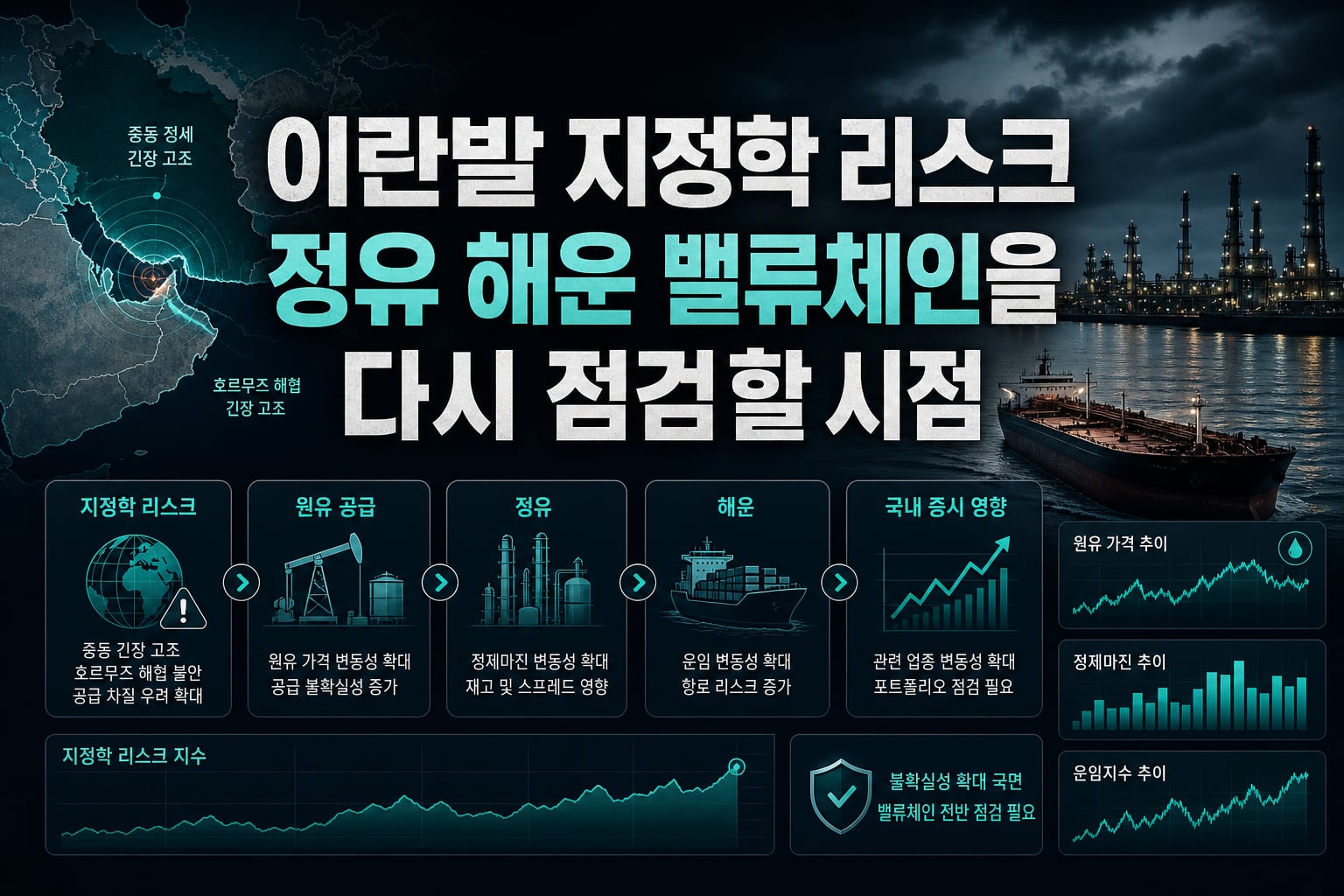 이란발 지정학 리스크, 정유·해운 밸류체인을 다시 점검할 시점