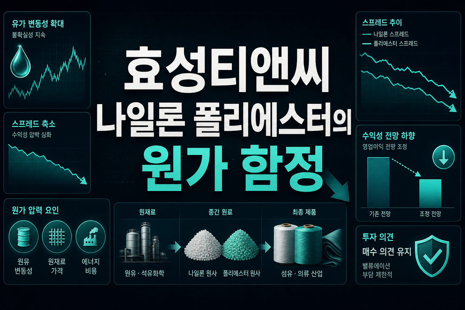 효성티앤씨, 나일론·폴리에스터의 원가 함정