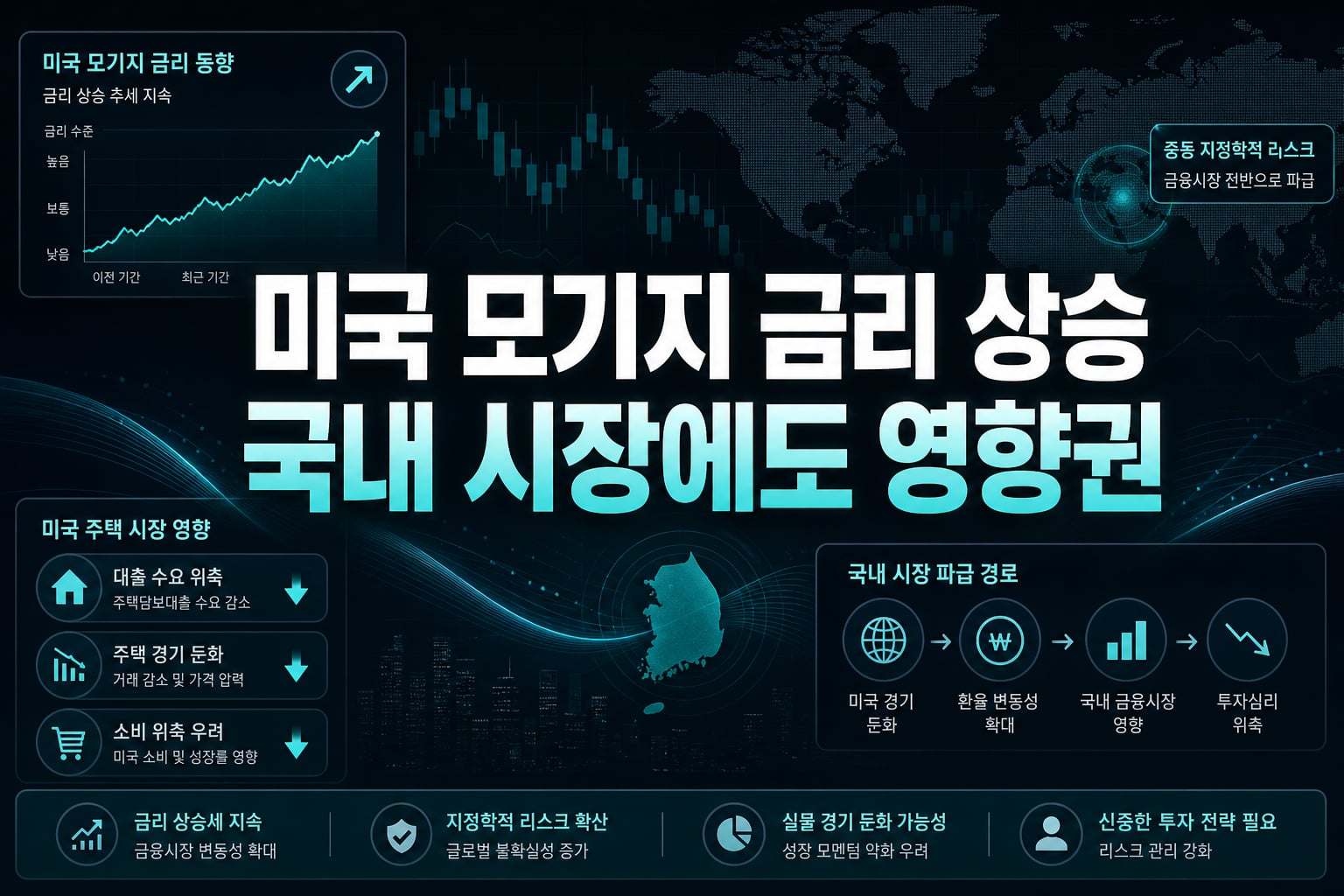 미국 모기지 금리 상승, 국내 시장에도 영향권