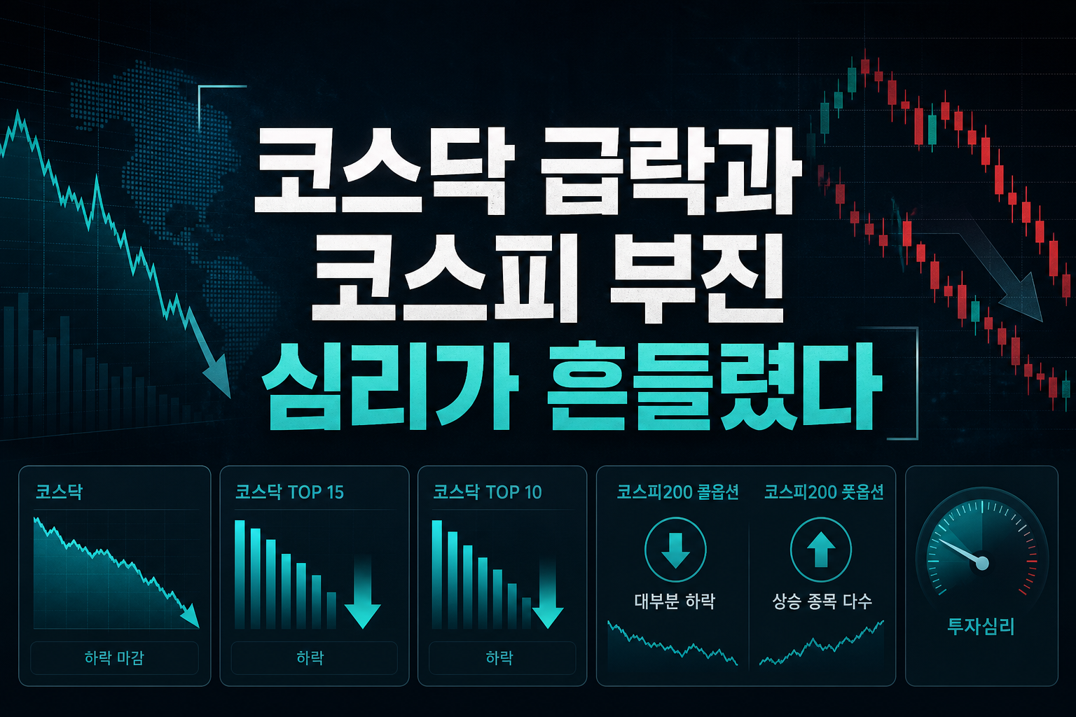 코스닥 급락과 코스피 부진, 심리가 흔들렸다