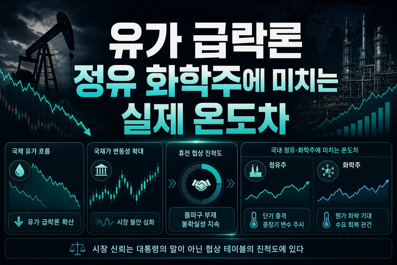 유가 급락론, 정유·화학주에 미치는 실제 온도차