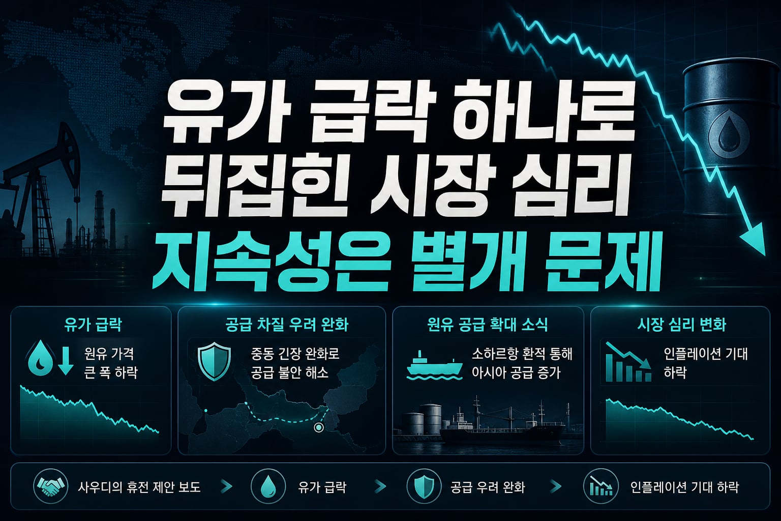 유가 급락 하나로 뒤집힌 시장 심리, 지속성은 별개 문제