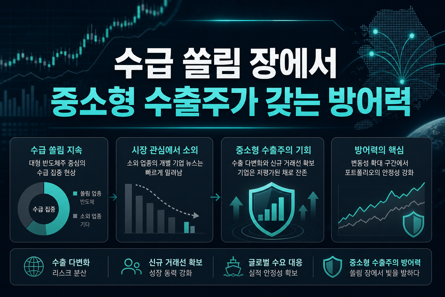 수급 쏠림 장에서 중소형 수출주가 갖는 방어력