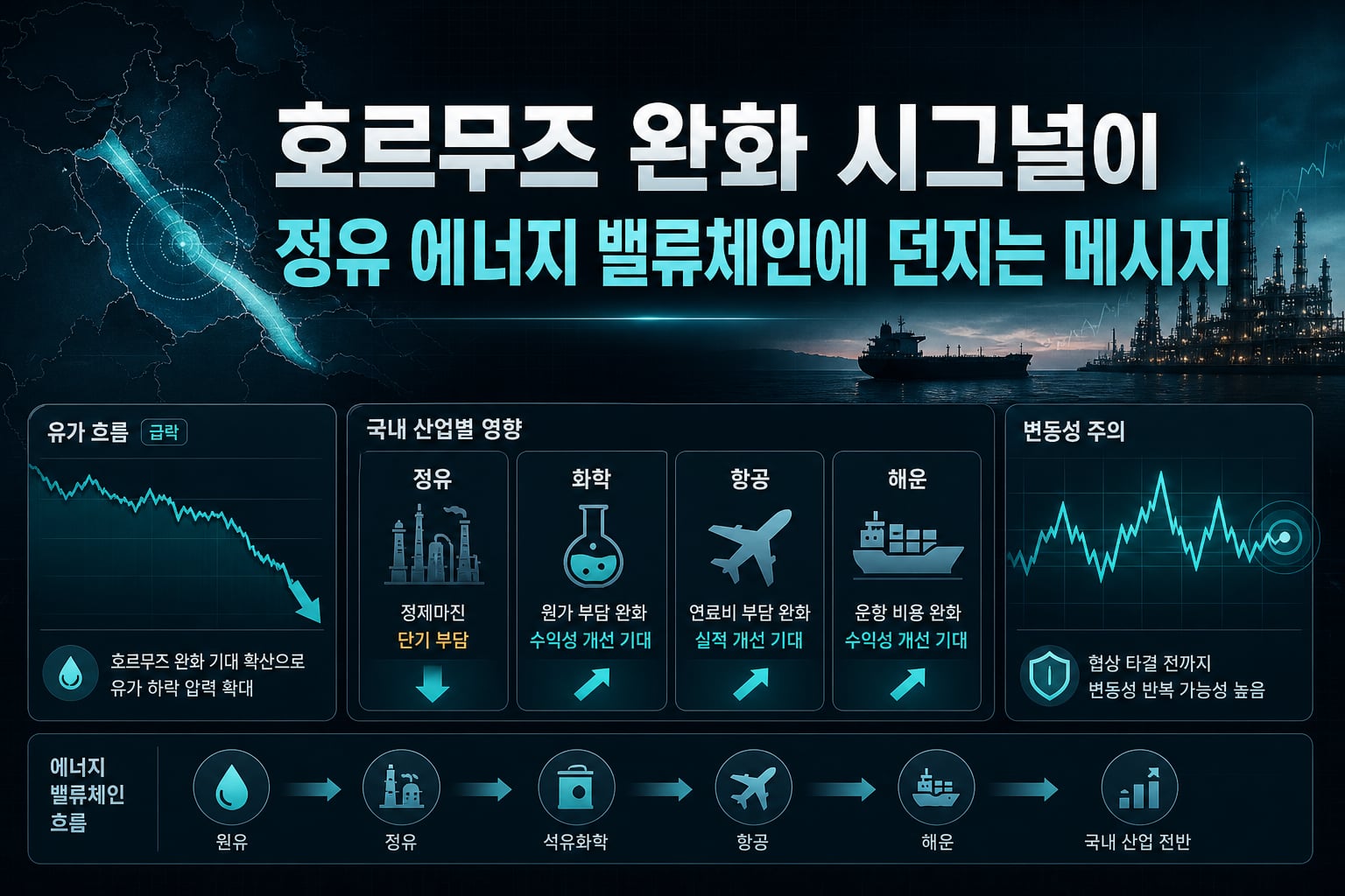 호르무즈 완화 시그널이 정유·에너지 밸류체인에 던지는 메시지