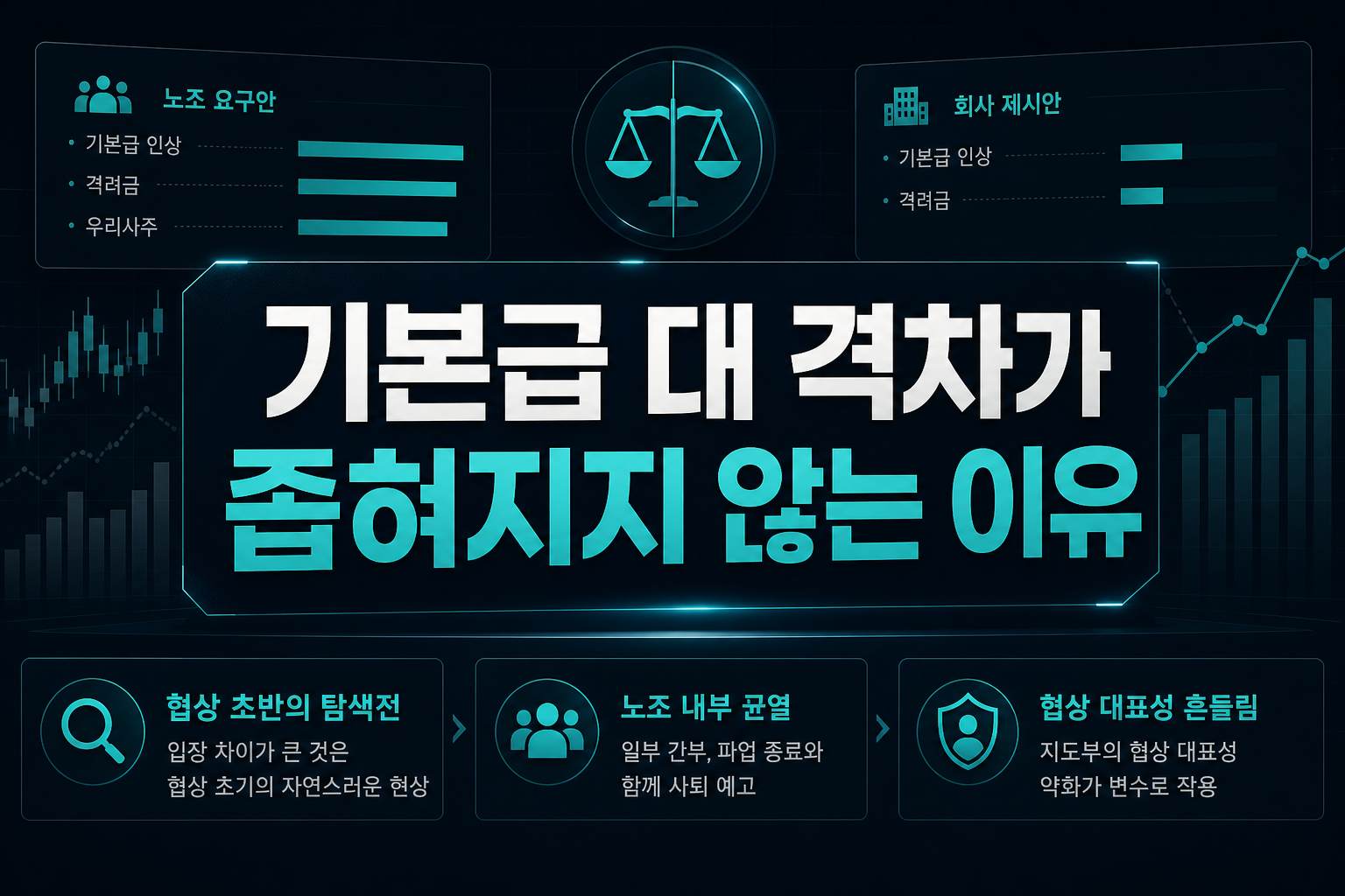 기본급 7.1% 대 2%, 격차가 좁혀지지 않는 이유