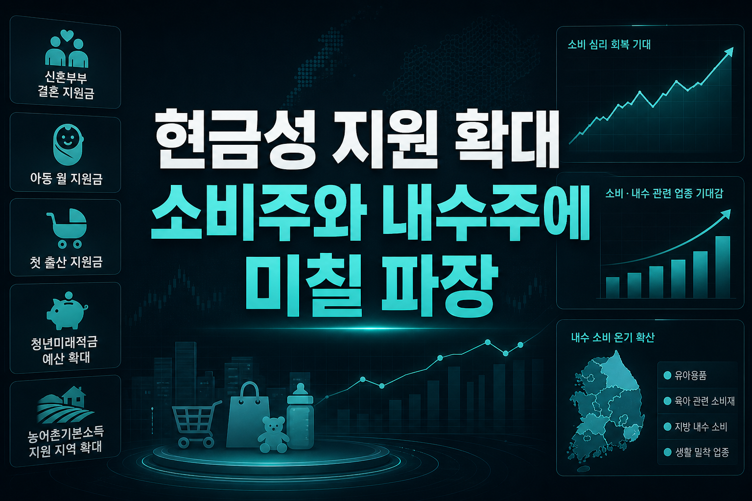 현금성 지원 확대, 소비주와 내수주에 미칠 파장