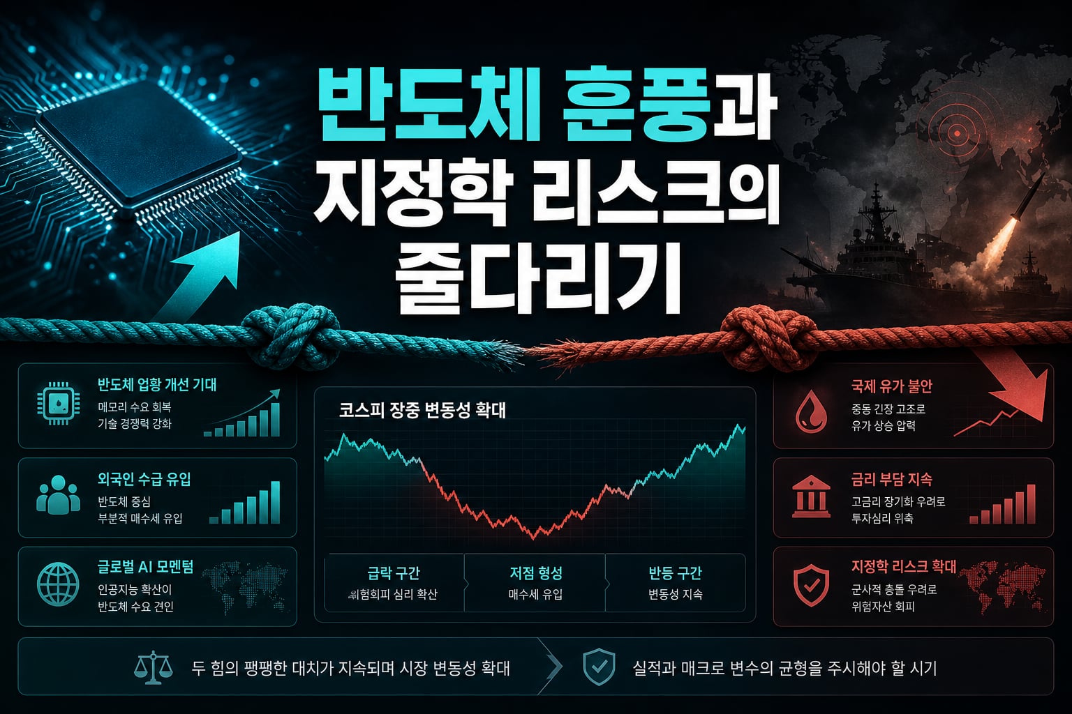 반도체 훈풍과 지정학 리스크의 줄다리기