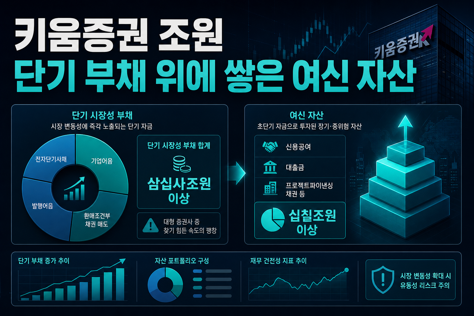 키움증권, 34조원 단기 부채 위에 쌓은 여신 자산