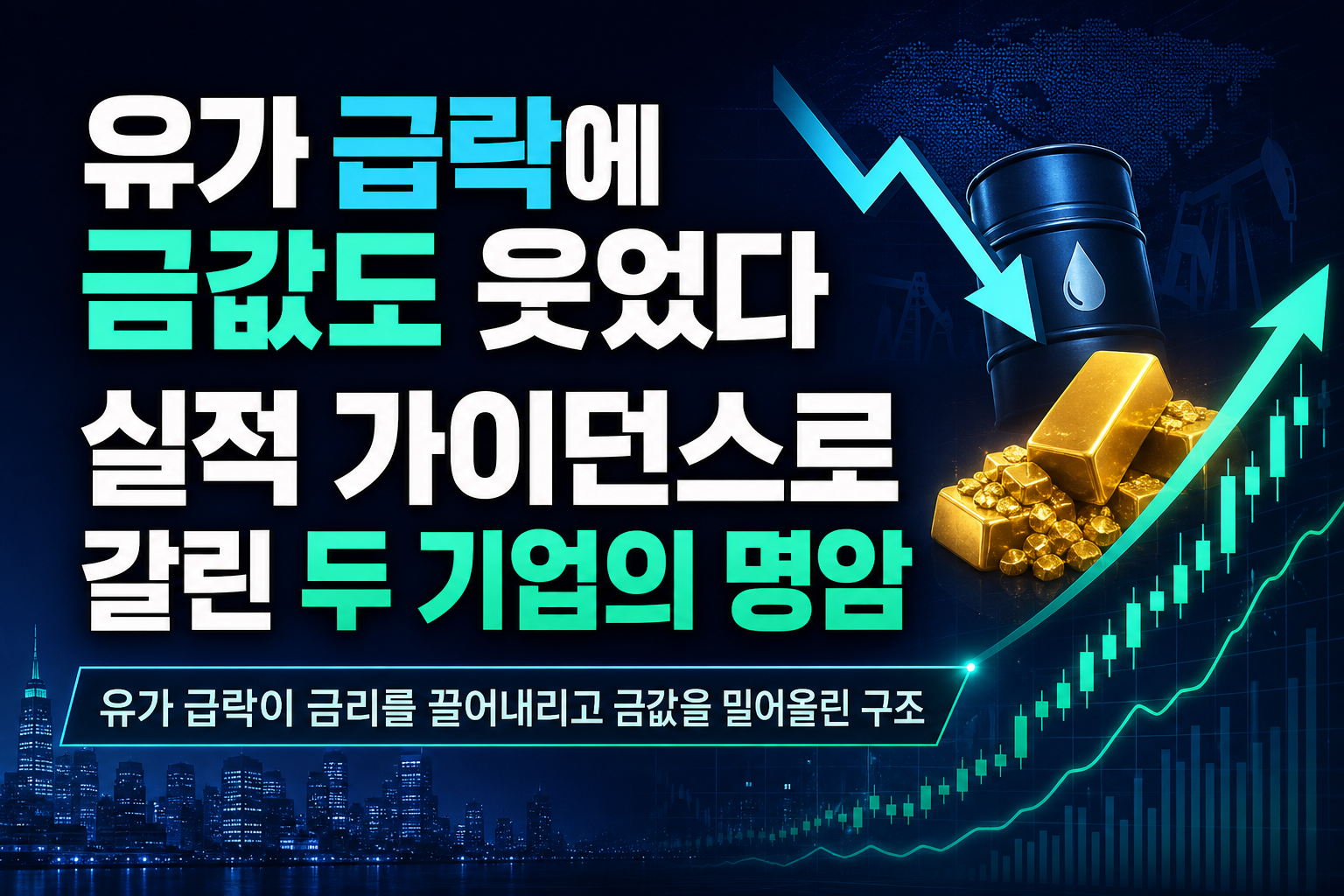 유가 급락에 금값도 웃었다, 실적 가이던스로 갈린 두 기업의 명암