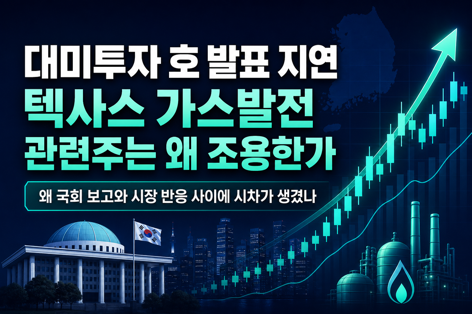 대미투자 1호 발표 지연, 텍사스 가스발전 관련주는 왜 조용한가
