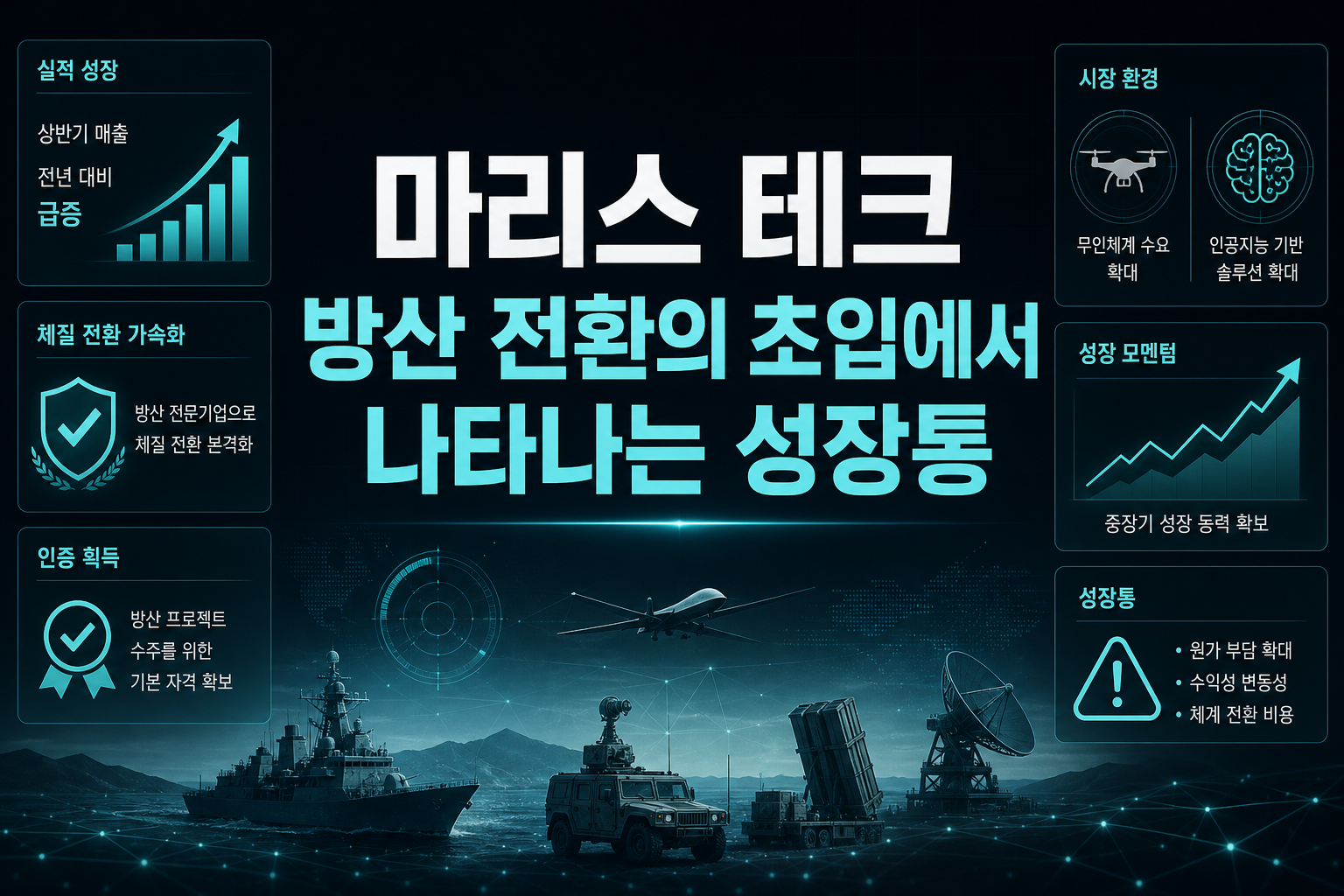마리스 테크, 방산 전환의 초입에서 나타나는 성장통