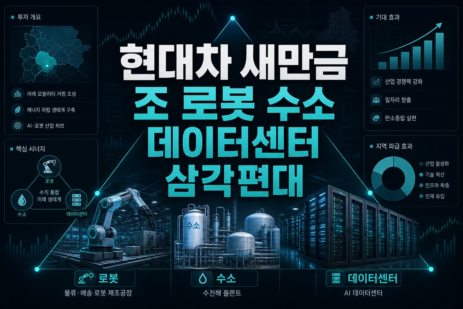 현대차 새만금 8.9조, 로봇·수소·데이터센터 삼각편대