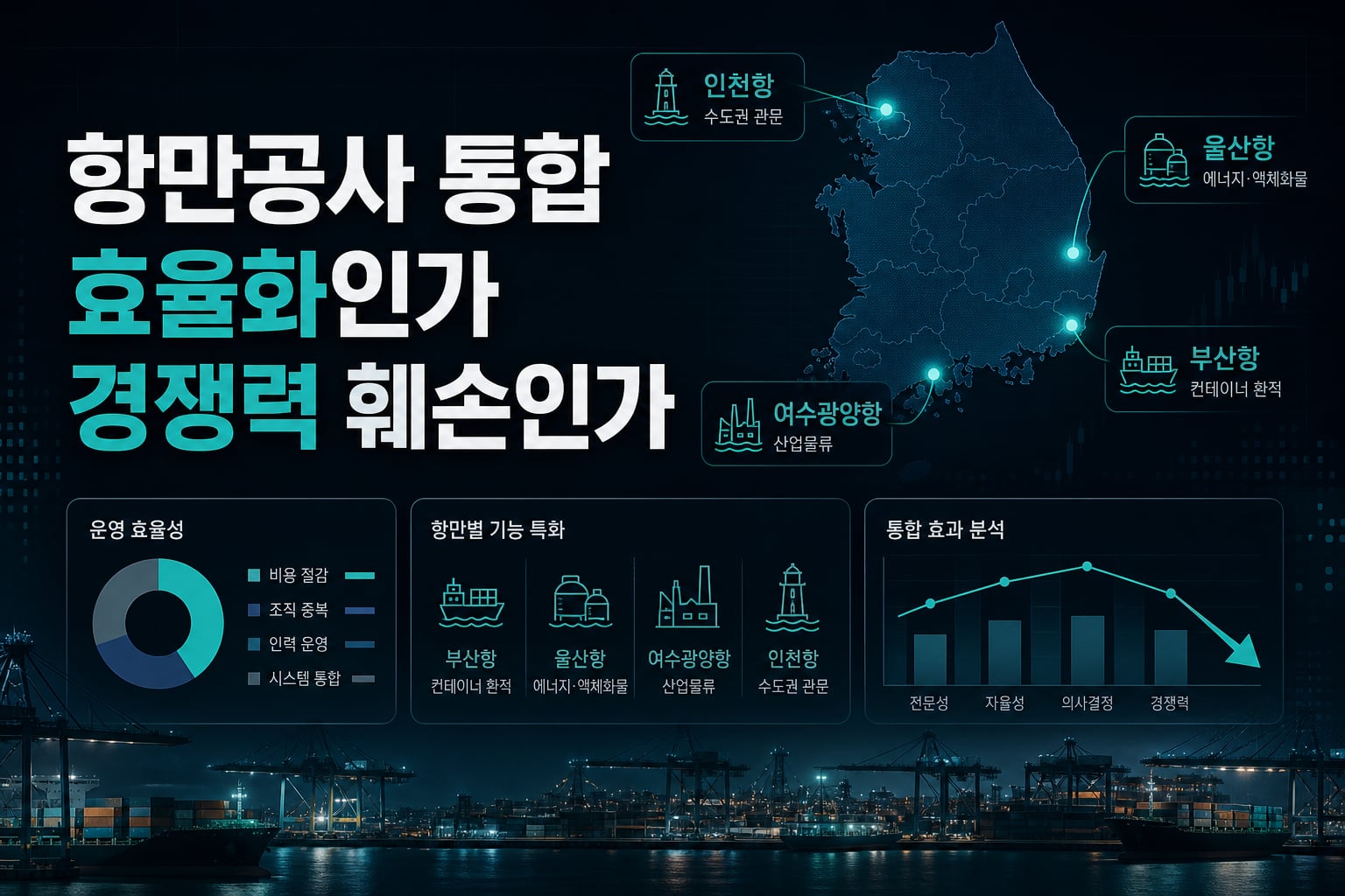 항만공사 통합, 효율화인가 경쟁력 훼손인가